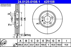 DISC FRANA ATE 24.0125-0108.1 - Compatibil cu VW