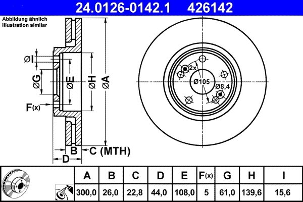 Disc frana ATE 24.0126-0142.1