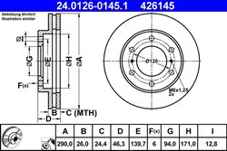 DISC FRANA ATE 24.0126-0145.1 - Compatibil cu MITSUBISHI