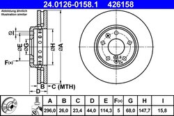 Disc frana ATE 24.0126-0158.1