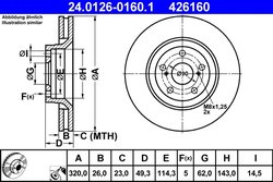 Disc frana ATE 24.0126-0160.1