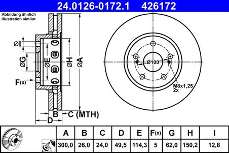 DISC FRANA ATE 24.0126-0172.1 - Compatibil cu SUZUKI