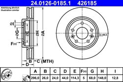 DISC FRANA ATE 24.0126-0185.1 - Compatibil cu NISSAN, RENAULT