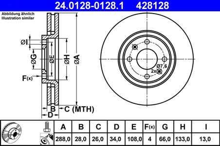Disc frana ATE 24.0128-0128.1