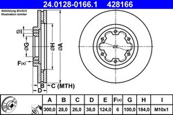 DISC FRANA ATE 24.0128-0166.1 - Compatibil cu NISSAN