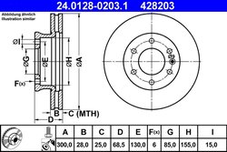 DISC FRANA ATE 24.0128-0203.1 - Compatibil cu MERCEDES-BENZ, VW