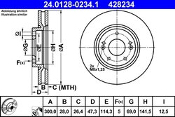 DISC FRANA ATE 24.0128-0234.1 - Compatibil cu HYUNDAI, KIA