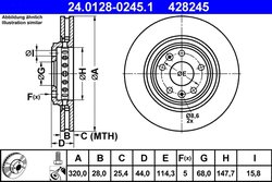 DISC FRANA ATE 24.0128-0245.1 - Compatibil cu RENAULT