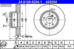 DISC FRANA ATE 24.0128-0254.1 - Compatibil cu BMW