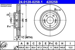 Disc frana ATE 24.0128-0258.1