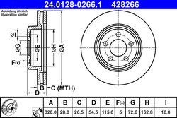 DISC FRANA ATE 24.0128-0266.1 - Compatibil cu CHRYSLER