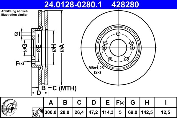 Disc frana ATE 24.0128-0280.1