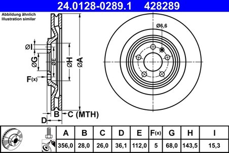 Disc frana ATE 24.0128-0289.1