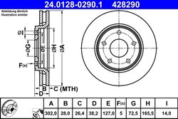 DISC FRANA ATE 24.0128-0290.1 - Compatibil cu CHRYSLER, FIAT