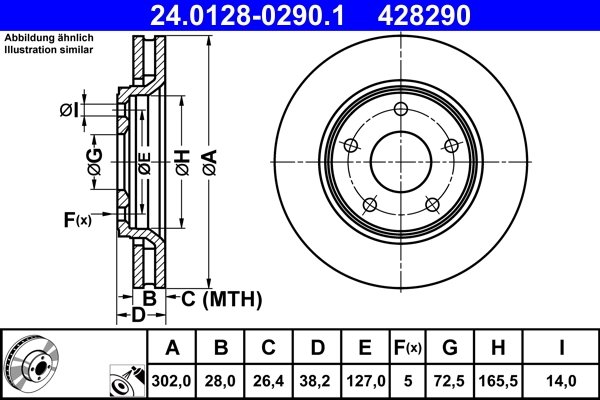 Disc frana ATE 24.0128-0290.1