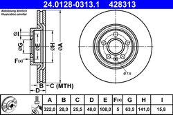Disc frana ATE 24.0128-0313.1