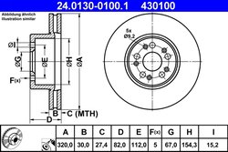 DISC FRANA ATE 24.0130-0100.1 - Compatibil cu MERCEDES-BENZ