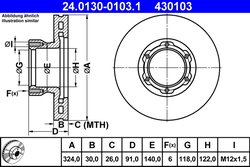 Disc frana ATE 24.0130-0103.1