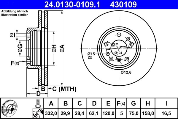 Disc frana ATE 24.0130-0109.1