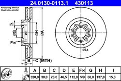 Disc frana ATE 24.0130-0113.1