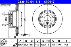 DISC FRANA ATE 24.0130-0117.1 - Compatibil cu BMW