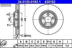 DISC FRANA ATE 24.0130-0182.1 - Compatibil cu JAGUAR