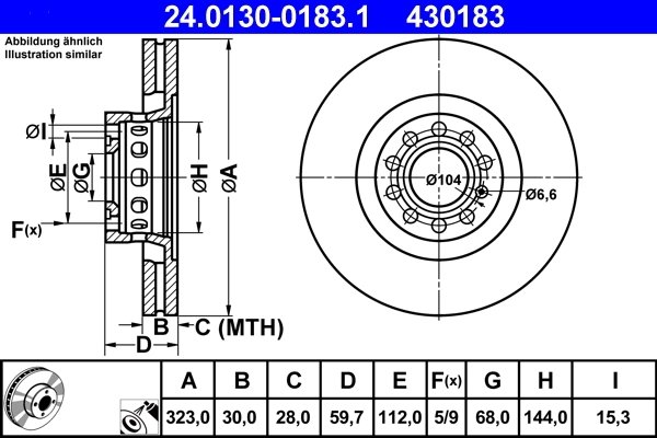 Disc frana ATE 24.0130-0183.1