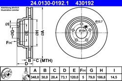 DISC FRANA ATE 24.0130-0192.1 - Compatibil cu BMW