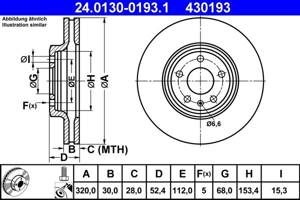 Disc frana ATE 24.0130-0193.1