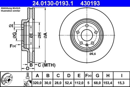 Disc frana ATE 24.0130-0193.1