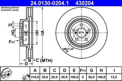DISC FRANA ATE 24.0130-0204.1 - Compatibil cu SUBARU