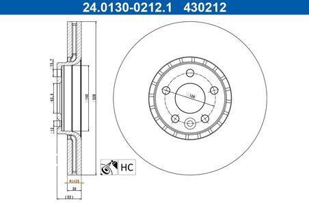 Disc frana ATE 24.0130-0212.1
