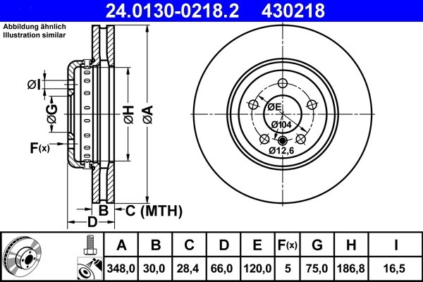 Disc frana ATE 24.0130-0218.2