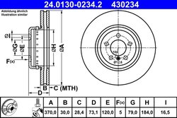 DISC FRANA ATE 24.0130-0234.2 - Compatibil cu BMW