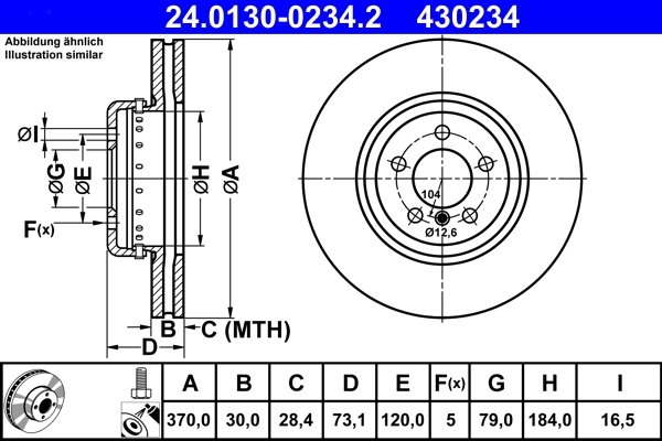 DISC FRANA ATE 24.0130-0234.2 - Compatibil cu BMW