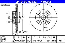 DISC FRANA ATE 24.0130-0242.1 - Compatibil cu VOLVO