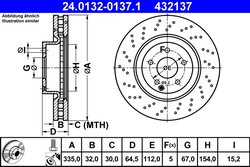 DISC FRANA ATE 24.0132-0137.1 - Compatibil cu MERCEDES-BENZ