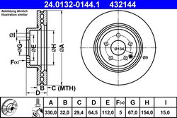 DISC FRANA ATE 24.0132-0144.1 - Compatibil cu MERCEDES-BENZ