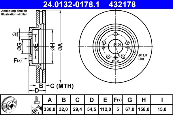 Disc frana ATE 24.0132-0178.1