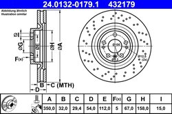 DISC FRANA ATE 24.0132-0179.1 - Compatibil cu MERCEDES-BENZ