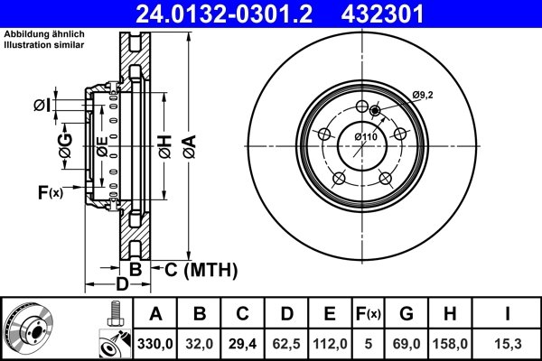 Disc frana ATE 24.0132-0301.2