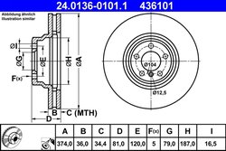DISC FRANA ATE 24.0136-0101.1 - Compatibil cu BMW