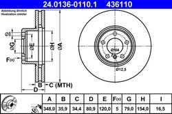 DISC FRANA ATE 24.0136-0110.1 - Compatibil cu BMW