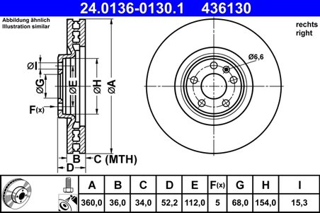 Disc frana ATE 24.0136-0130.1