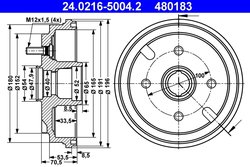 TAMBUR FRANA ATE 24.0216-5004.2 - Compatibil cu DAIHATSU