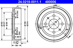 TAMBUR FRANA ATE 24.0218-0011.1 - Compatibil cu FIAT, FORD, LANCIA