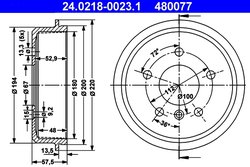 TAMBUR FRANA ATE 24.0218-0023.1 - Compatibil cu MERCEDES-BENZ