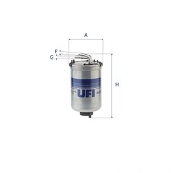 FILTRU COMBUSTIBIL UFI 24.022.00 - Compatibil cu SEAT, SKODA, VW