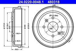 TAMBUR FRANA ATE 24.0220-0048.1 - Compatibil cu CHEVROLET