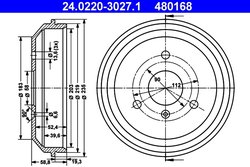 TAMBUR FRANA ATE 24.0220-3027.1 - Compatibil cu SMART